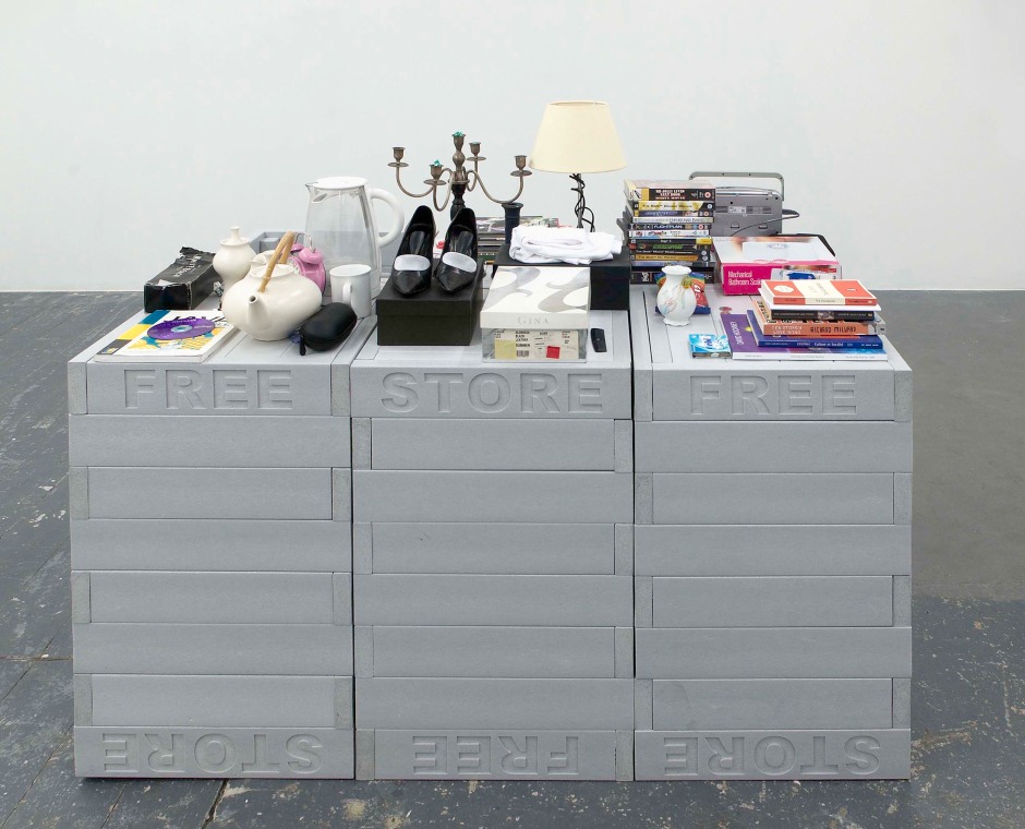 FREE STORE, 2009  modular sculpture made of recycled plastic planks  80.0 x 50.0 x 50.0 cm 31 1/2 x 19 5/8 x 19 5/8 in.