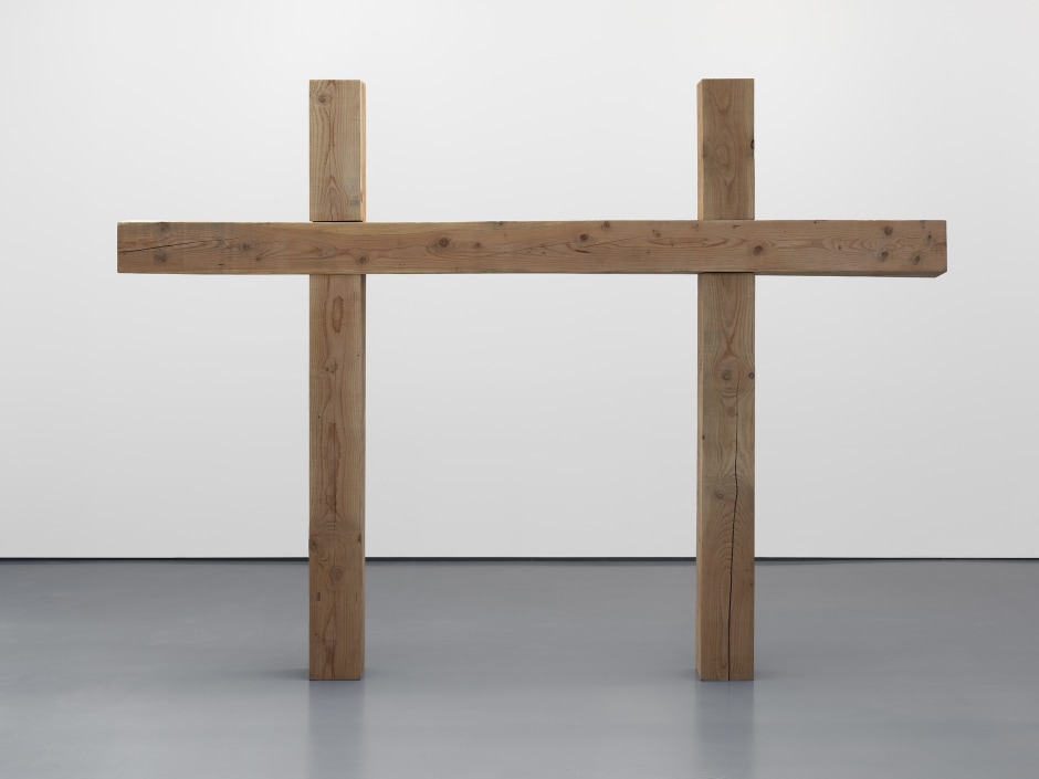 Crucifix for Two, 2010  Douglas fir  205.0 x 280.5 x 18.2 cm 80 3/4 x 110 3/8 x 7 1/8 in.