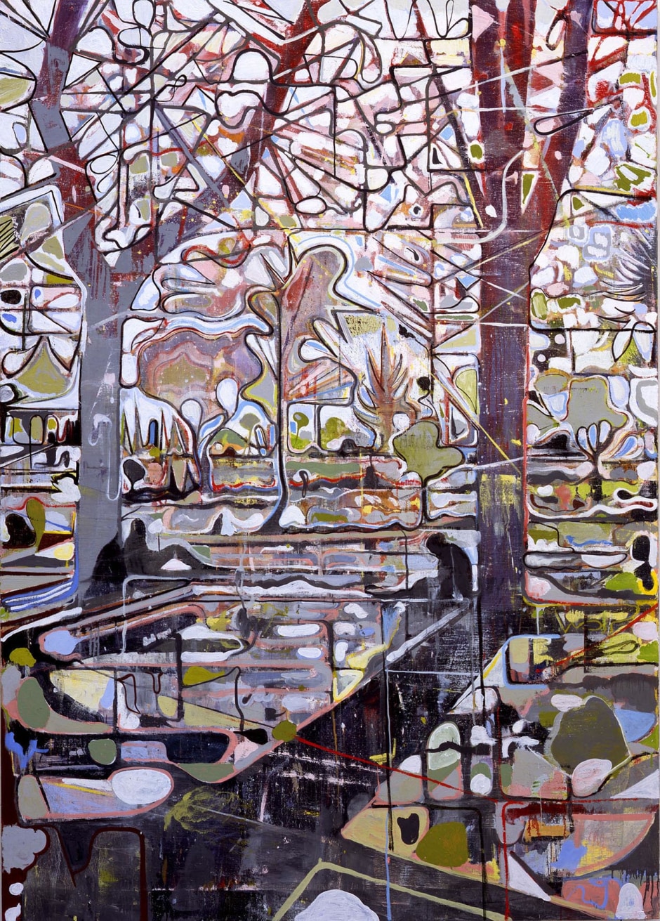 Untitled (Union Square Park, 2 figures), 2006  oil on linen  172.72 x 243.84 cm 68 x 96 in.