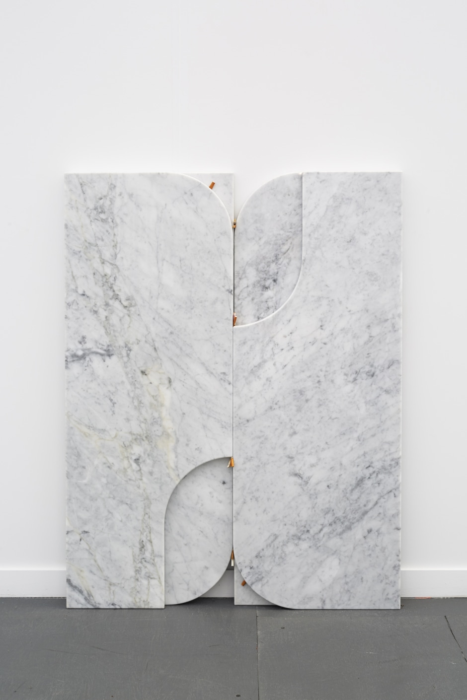 1 2 3 3 2 1, 2015  four marble slabs, nine cigarette butts  134.9 x 89.8 x 5.9 cm 53 1/8 x 35 3/8 x 2 5/16 in.