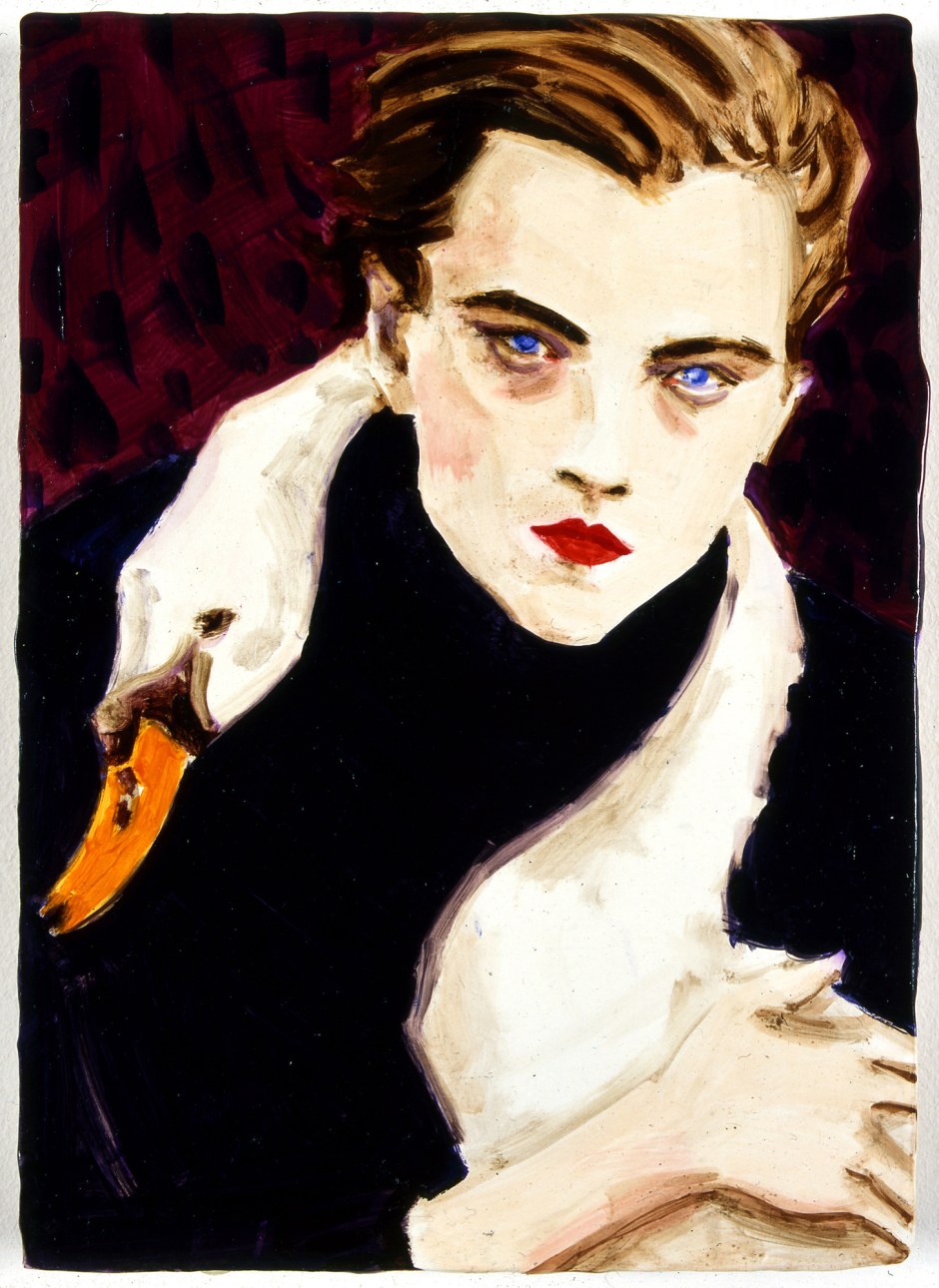 Swan [Leonardo DiCaprio], 1998  oil on board  27.94 x 20.32 cm 11 x 8 in.