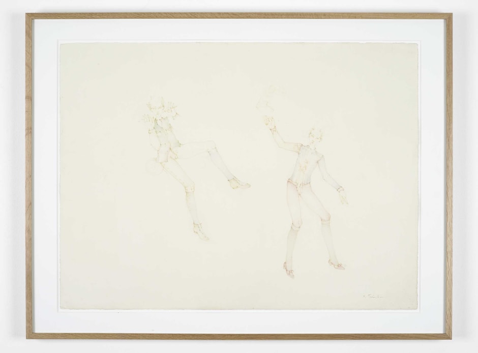 Flutist and Dancing Figure, 2010  signed bottom right  colour pencil on paper  56.5 x 76.0 cm 22 1/4 x 29 7/8 in.