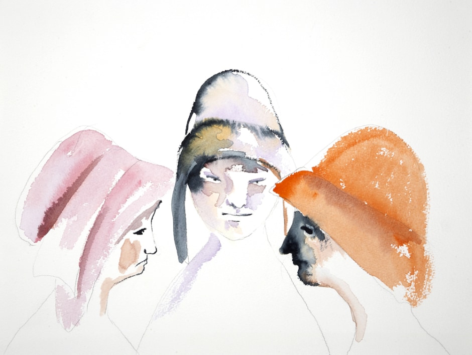 Three Women, 2008/2016  watercolor on paper  31.0 x 41.0 cm 12 1/8 x 16 1/8 in.