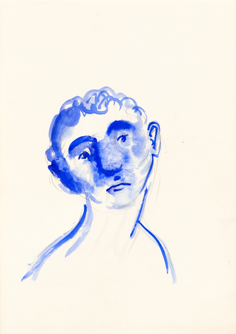 Blueface, 2001  watercolour and pencil on paper  site size: 30 x 21 cm / 11 ¾ x 8 ¼ in frame size: 49 x 40.5 x 2.5 cm / 19 ¼ x 16 x 1 in