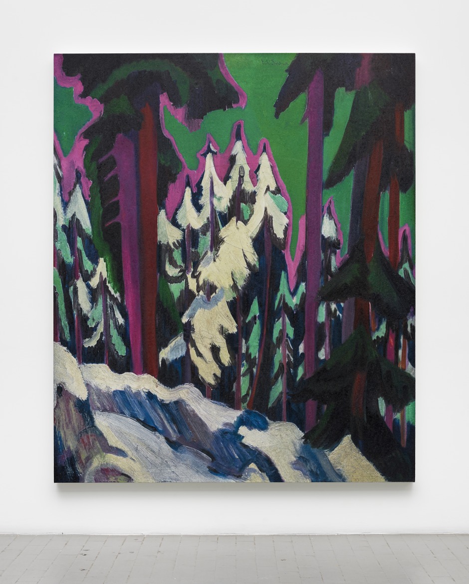 Kirchner Wald im Winter 1925, 2019  signed and dated on verso  oil on canvas  242.3 x 203 x 5.8 cm / 95 ⅜ x 79 ⅞ x 2 ¼ in