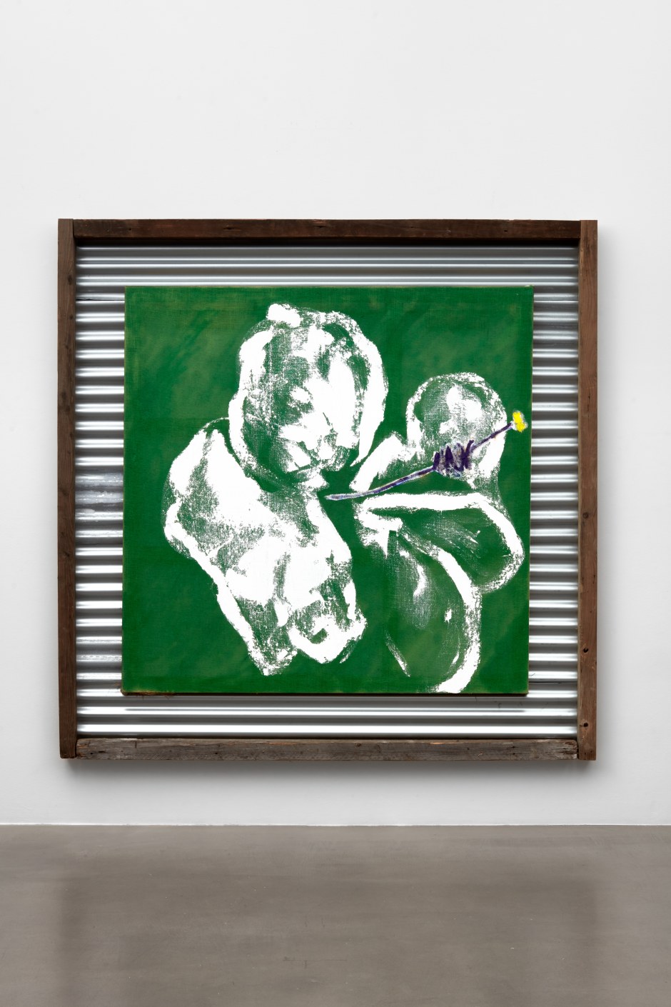 Alvaro Barrington  Brazil, 2021  mixed media on burlap in artist's frame  site size: 170 x 170 x 5 cm / 66 ⅞ x 66 ⅞ x 2 in frame size: 226 x 226 x 10 cm / 89 x 89 x 4 in