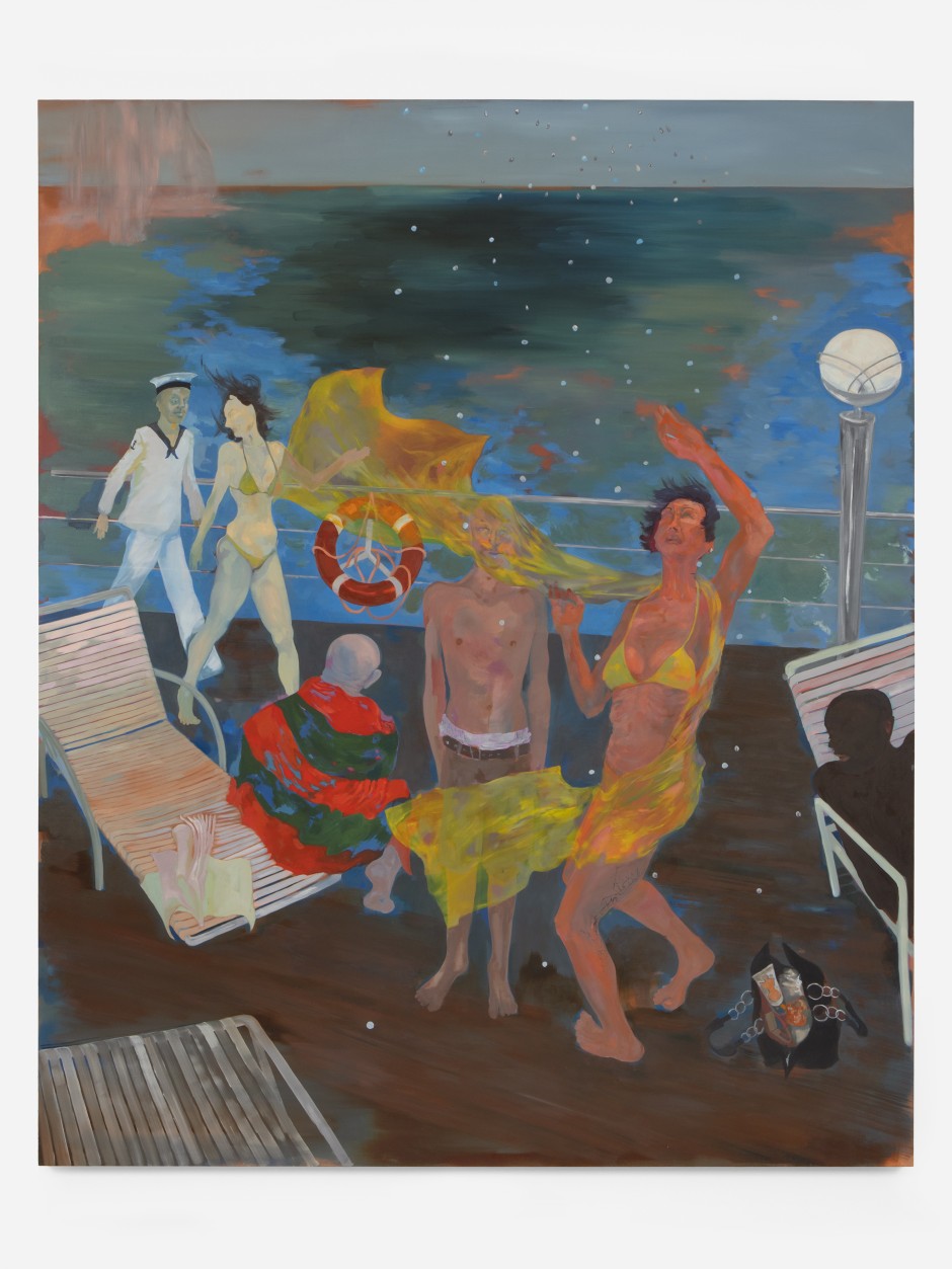 Aboard the Celebrity Solstice, 2022 signed and dated on verso oil on canvas 240 x 200 x 2.6 cm / 94 ½ x 78 ¾ x 1 in