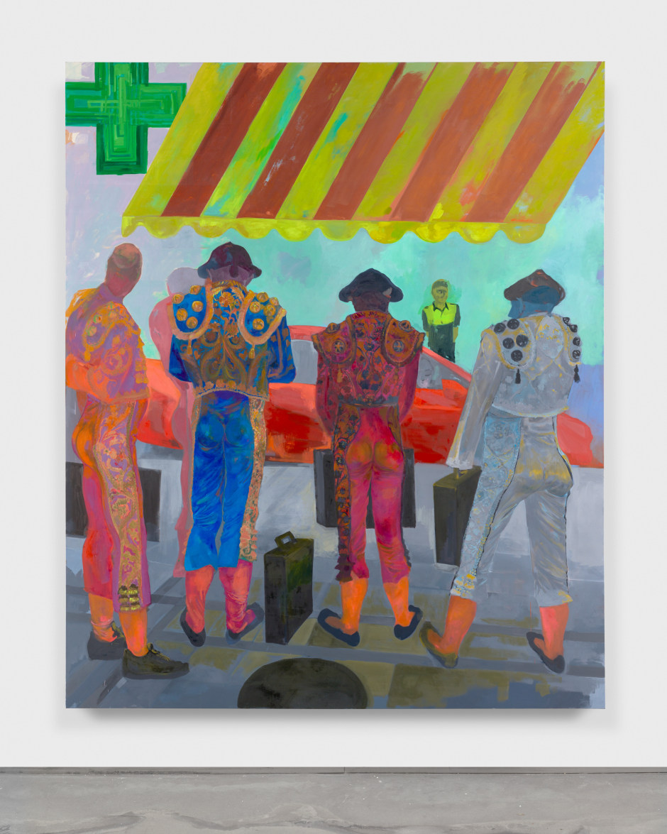 Están Calientes (They Are Heating Up), 2024  oil on canvas  240.5 x 200.5 x 3.8 cm / 94 ¾ x 79 x 1 ½ in