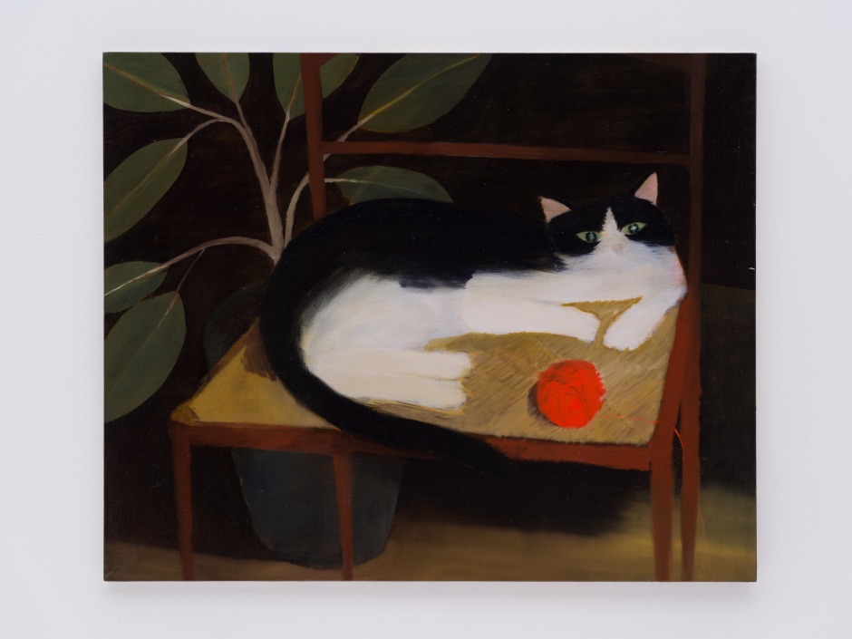 Yu Nishimura  Cat in Space, 2022  Oil on canvas  65.2 x 80.3cm  © Yu Nishimura. Courtesy of the Artist and Crèvecœur, Paris.  Photo: Kei Okano