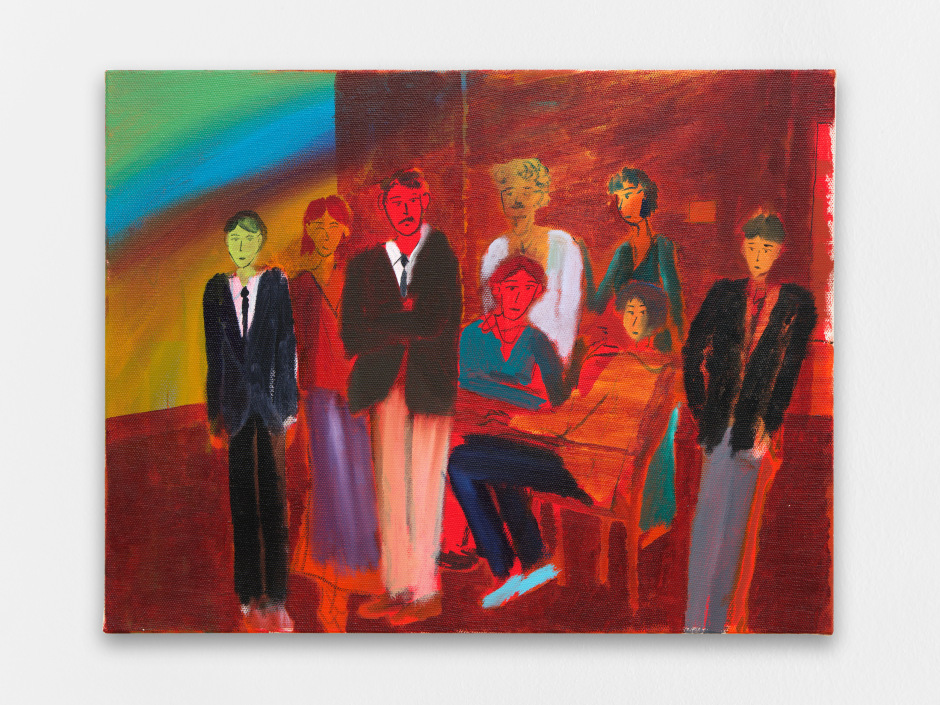 Yu Nishimura  Opening Reception, 2022  Acrylic on canvas  41 x 53cm  © Yu Nishimura. Courtesy of the Artist and Crèvecœur, Paris.  Photo: Aurelien Mole