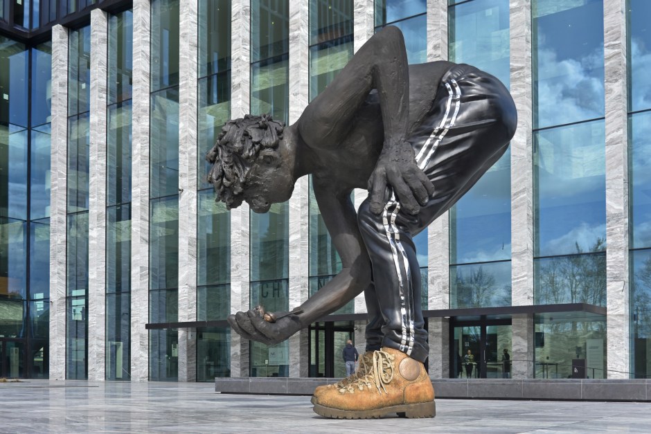 Nicole Eisenman  Love or Generosity  2020  Bronze, stainless steel, cast marble  520 x 456 x 322 cm / 204 ¾ x 179 ½ x 126 ¾ in.
