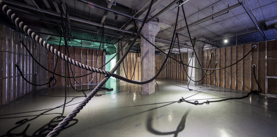 Object No.3, 2014  Nylon ropes, mechanical devices  Variable size