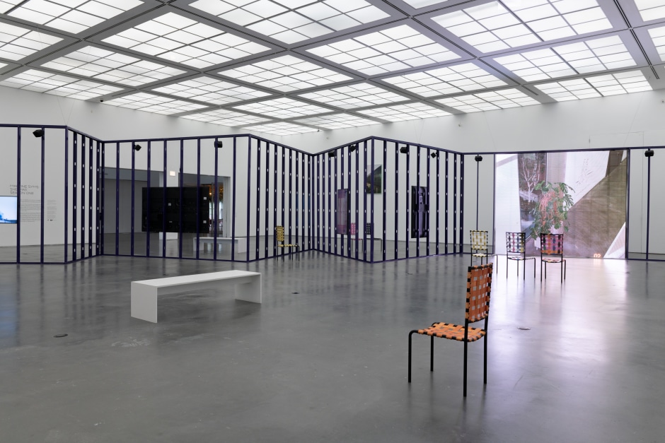Installation view, Martine Syms, She Mad: Season One, MCA Museum of Art, Chicago, Chicago, 2 July 2022 - 12 February 2023  © Martine Syms. Courtest the Artist and Sadie Coles HQ, London.  Photo: Nathan Keay / MCA Museum of Art, Chicago.