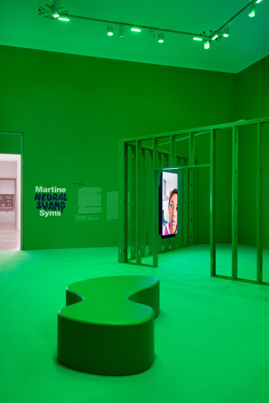 Installation view, Martine Syms, Neural Swamp / The Future Fields Commission, Philadelphia Museum of Art, 14 May - 30 October 2022  © Martine Syms. Courtesy the Artist and Philadelphia Museum of Art, Philadelphia.  Photo: Joseph Hu