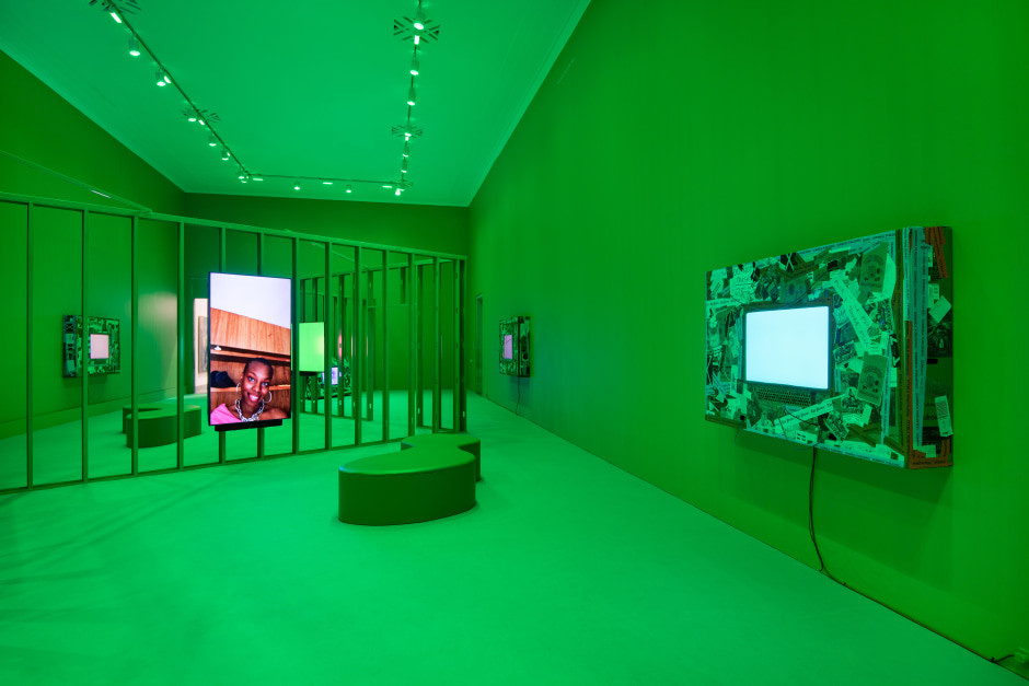 Installation view, Martine Syms, Neural Swamp / The Future Fields Commission, Philadelphia Museum of Art, 14 May - 30 October 2022  © Martine Syms. Courtesy the Artist and Philadelphia Museum of Art, Philadelphia.  Photo: Joseph Hu