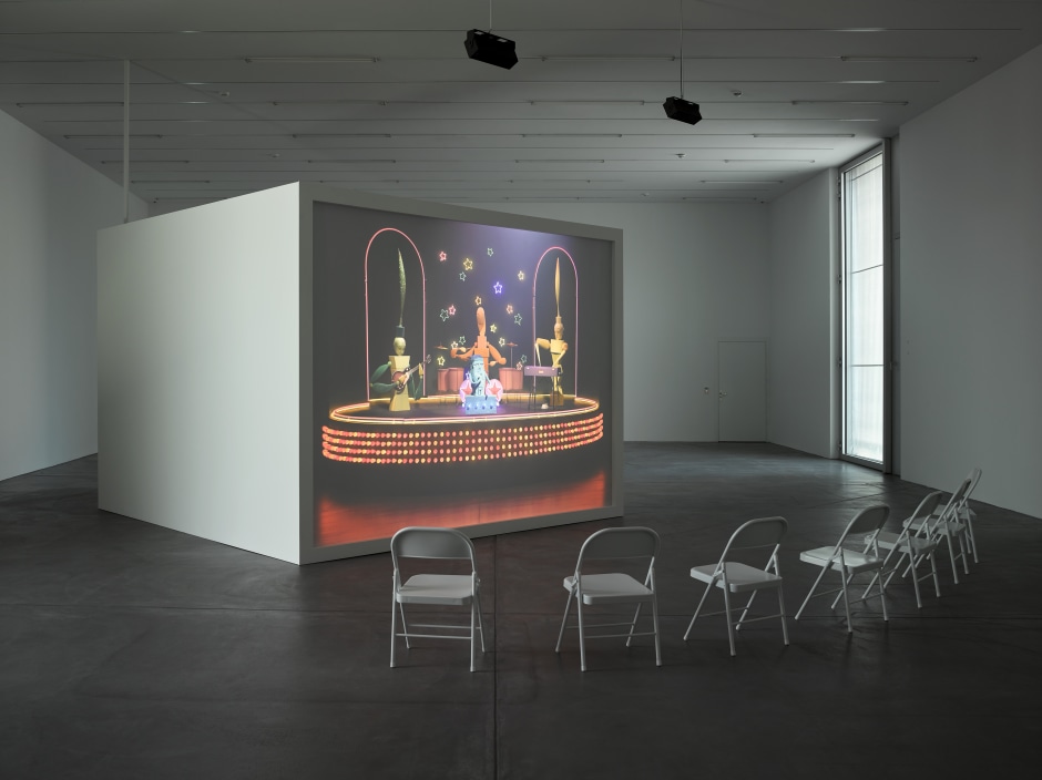 Installation view, Alex Da Corte, ROY G BIV, LUMA Westbau, Germany, 8 October 2022 - 15 January 2023  © Alex Da Corte. Courtesy of the Artist and Sadie Coles HQ, London.  Photo: Friedrich von Brühl