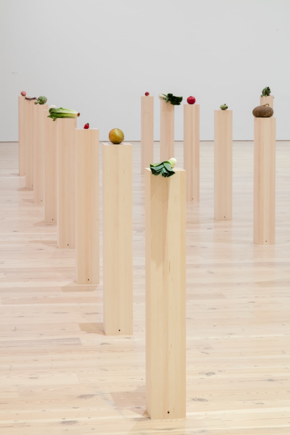 Installation view, Darren Bader, fruits, vegetables, fruit and vegetable salad, Whitney Museum of American Art, New York NY, 15 January – 17 February 2020  © Darren Bader. Courtesy the Artist and Whitney Museum of American Art, New York.