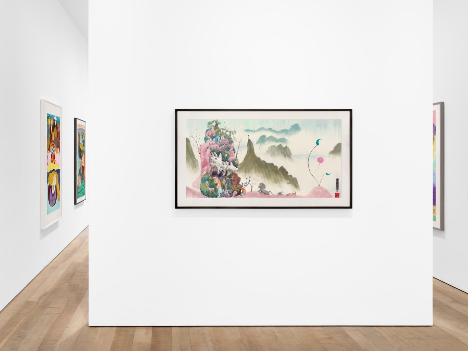 Installation view, Luis Chan, Fantasy Landscape, Sadie Coles HQ, Bury Street, London, 19 March – 27 April 2024  © Luis Chan. Courtesy of the Artist and Sadie Coles HQ, London.  Photo: Arthur Gray