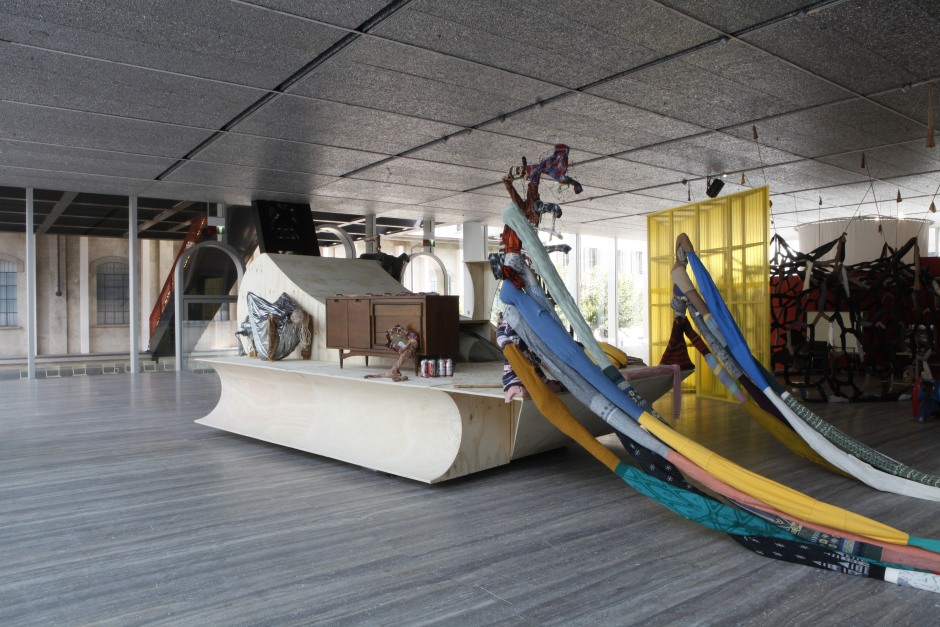 Installation view, John Bock, The Next Quasi-Complex, Fondazione Prada, Milan, 18 July – 24 September 2018  © John Bock. Courtesy Fondazione Prada, Milan and Sadie Coles HQ, London  Photography: Jacopo Adalberto Farina