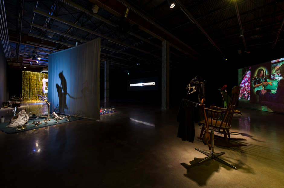 Installation view, John Bock, Dead + Juicy, The Contemporary Austin – Jones Center, Austin, Texas, 23 September - 14 January 2017  © John Bock. Courtesy the Artist, Anton Kern Gallery, New York; Regen Projects, Los Angeles and The Contemporary Austin, Austin TX  Photo: Colin Doyle