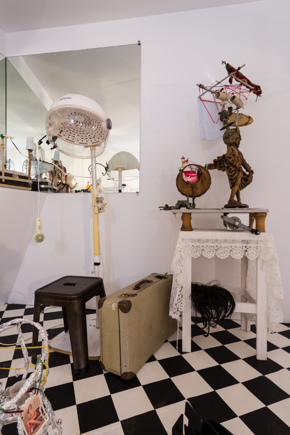 Installation view, John Bock, Dead + Juicy, The Contemporary Austin – Jones Center, Austin, Texas, 23 September - 14 January 2017  © John Bock. Courtesy the Artist, Anton Kern Gallery, New York; Regen Projects, Los Angeles and The Contemporary Austin, Austin TX  Photo: Colin Doyle