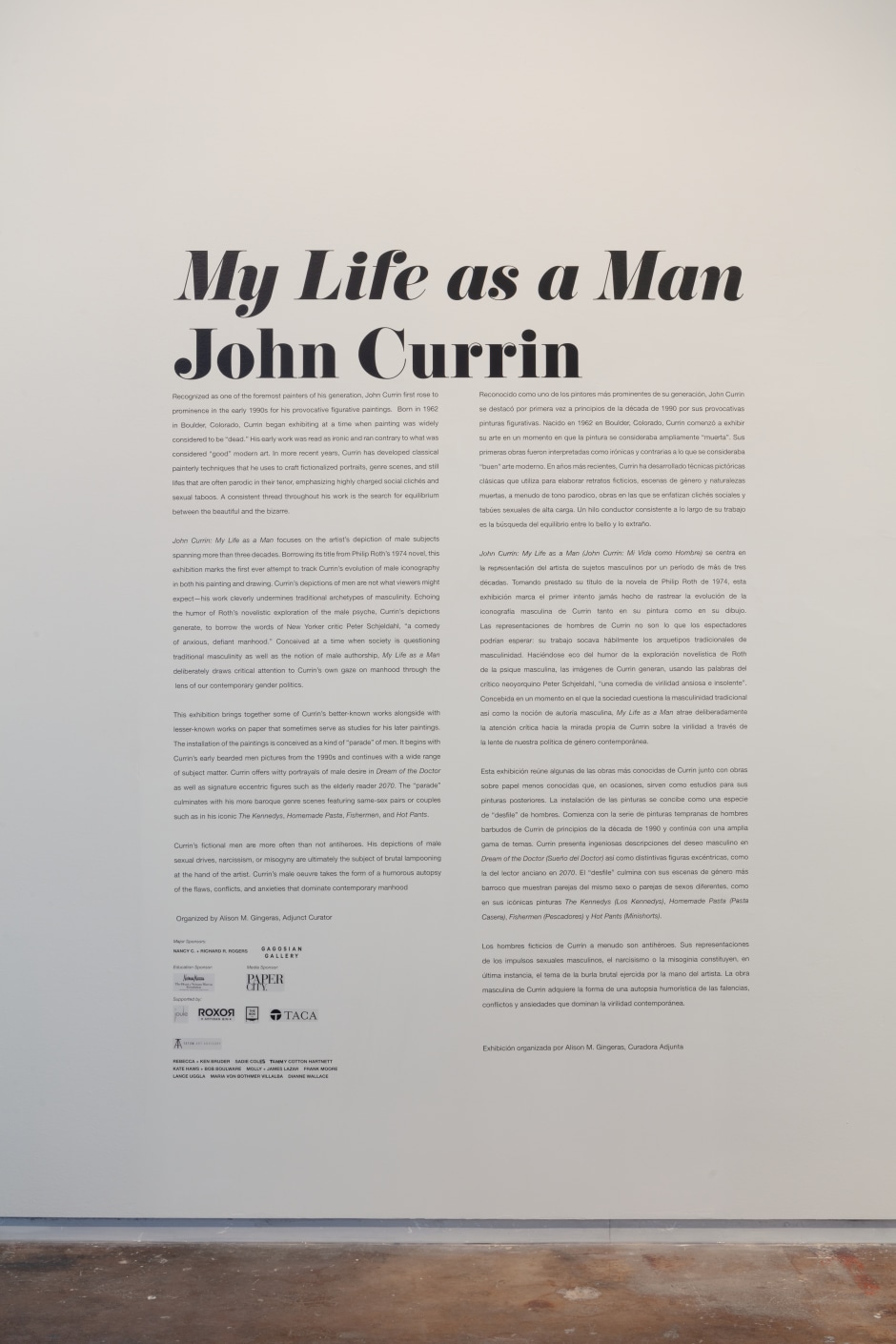 Installation view, John Currin, My Life as a Man, Dallas Contemporary, Dallas TX, 15 September - 22 December 2019  © John Currin. Courtesy the Artist and Sadie Coles HQ, London.  Photo: Kevin Todora