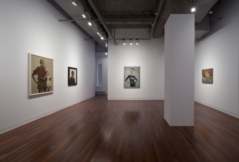 Installation view, John Currin, PHI Foundation for Contemporary Art, Canada, 30 June - 13 November, 2011  © John Currin. Courtesy the Artist and DHC Art Foundation, Montreal.