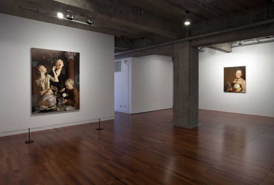 Installation view, John Currin, PHI Foundation for Contemporary Art, Canada, 30 June - 13 November, 2011  © John Currin. Courtesy the Artist and DHC Art Foundation, Montreal.