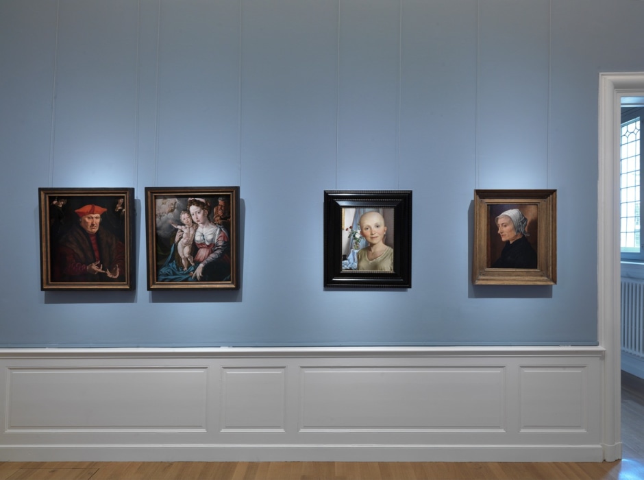 Installation view, John Currin, Frans Hals Museum, Haarlem, The Netherlands, 7 Ocfober 2011 - 8 January 2012  © John Currin. Courtesy the Artist and Frans Hals Museum, Haarlem.  Photo: GJR