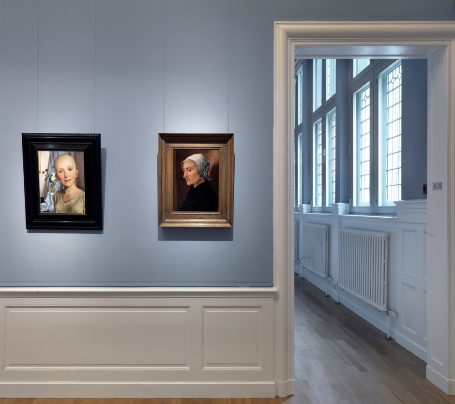 Installation view, John Currin, Frans Hals Museum, Haarlem, The Netherlands, 7 Ocfober 2011 - 8 January 2012  © John Currin. Courtesy the Artist and Frans Hals Museum, Haarlem.  Photo: GJR