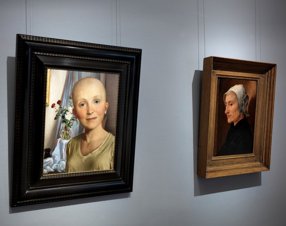 Installation view, John Currin, Frans Hals Museum, Haarlem, The Netherlands, 7 Ocfober 2011 - 8 January 2012  © John Currin. Courtesy the Artist and Frans Hals Museum, Haarlem.  Photo: GJR