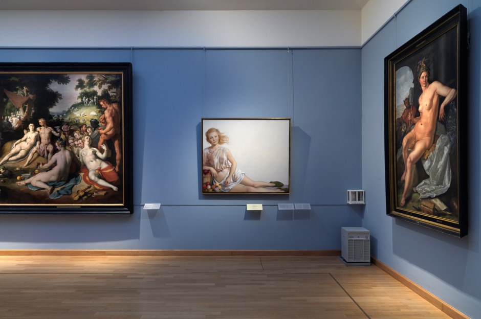 Installation view, John Currin, Frans Hals Museum, Haarlem, The Netherlands, 7 Ocfober 2011 - 8 January 2012  © John Currin. Courtesy the Artist and Frans Hals Museum, Haarlem.  Photo: GJR