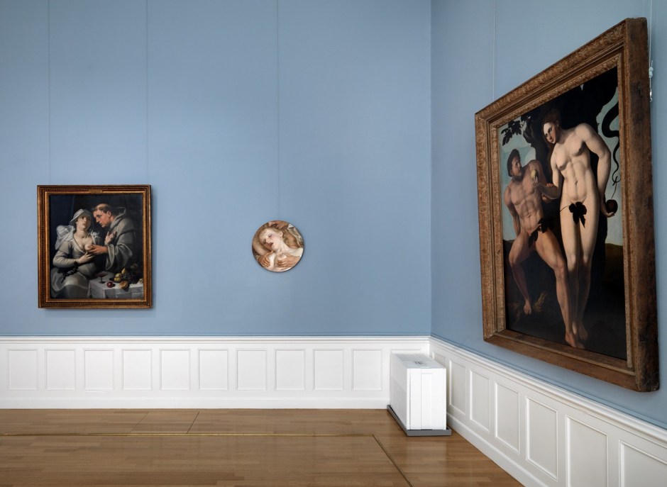 Installation view, John Currin, Frans Hals Museum, Haarlem, The Netherlands, 7 Ocfober 2011 - 8 January 2012  © John Currin. Courtesy the Artist and Frans Hals Museum, Haarlem.  Photo: GJR