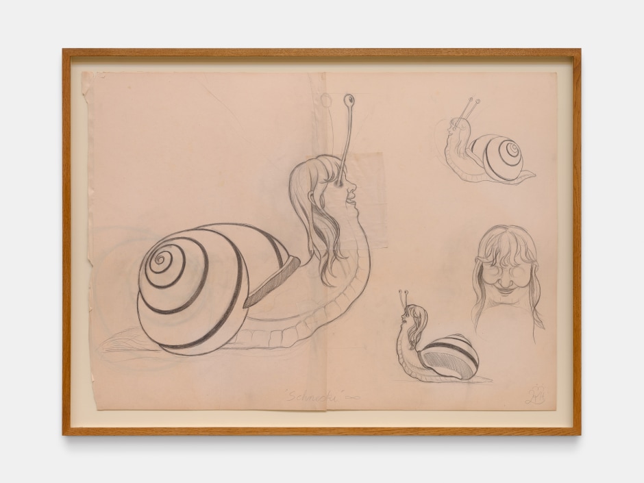 Kati Heck  Schnecki ∞, 2024  pencil on glued paper mounted on cardboard  93 x 126 cm / 36 ⅝ x 49 ⅝ in  © Kati Heck. Courtesy of the Artist and Sadie Coles HQ, London.  Photo: Pieter Huybrechts