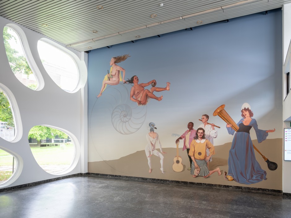 Installation view, Kati Heck, Public Art Mural, De Singel, Antwerp  © Kati Heck. Courtesy the Artist and Time Van Laere Gallery, Antwerp - Rome.  Photo: De Singel, Antwerp