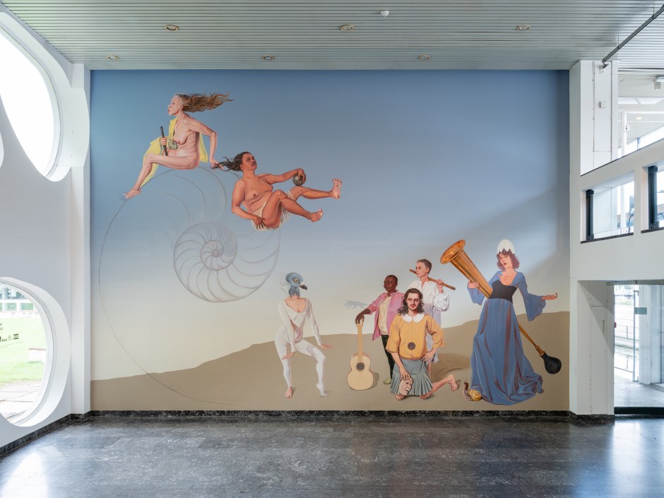 Installation view, Kati Heck, Public Art Mural, De Singel, Antwerp  © Kati Heck. Courtesy the Artist and Time Van Laere Gallery, Antwerp - Rome.  Photo: De Singel, Antwerp