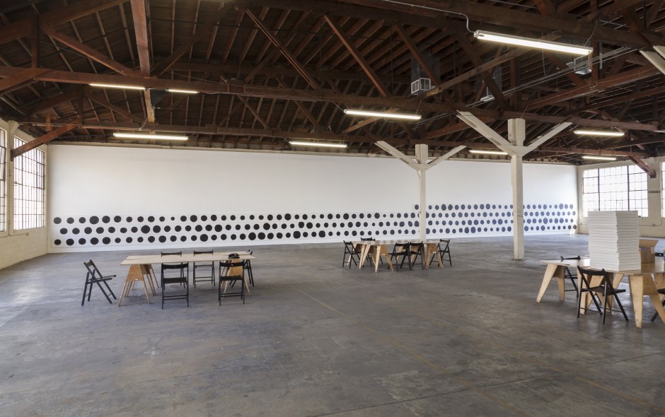 Installation view, 590 Dots, 365 Mission, Los Angeles, 20 Sept - 18 October 2014  © Jonathan Horowitz. Courtesy of the Artist.