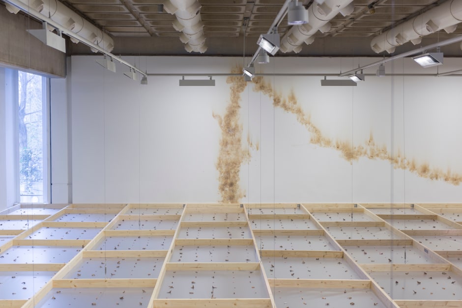 Installation view, Gabriel Kuri, spending static to save gas, The Douglas Hyde Gallery, 31 January - 12 September 2020  © Gabriel Kuri. Courtesy of the artist and the Douglas Hyde Gallery.  Photo: Louis Haugh