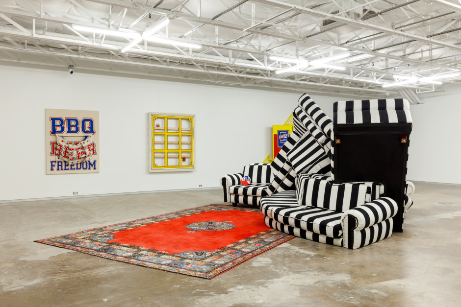 Installation view, Borna Sammak, America, Nice Place, Dallas Contemporary, Dallas, 16 April – 21 August 2022  © Borna Sammak. Courtesy of the Artist and Dallas Contemporary TX.  Photo: Kevin Todora