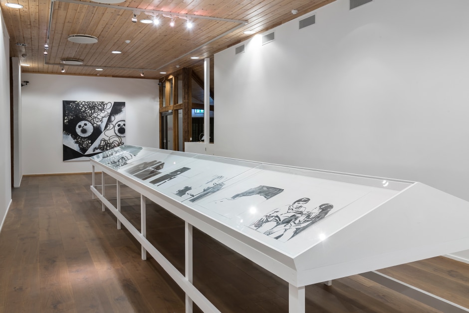 Installation view, Wilhelm Sasnal, ENGINE, Kistefos Museum, Jevnaker, Norway, 27 May and 07 October 2018  © Wilhelm Sasnal. Courtesy of the Artist and Kistefos Museum, Jevnaker.  Photo: Øystein Thorvaldsen