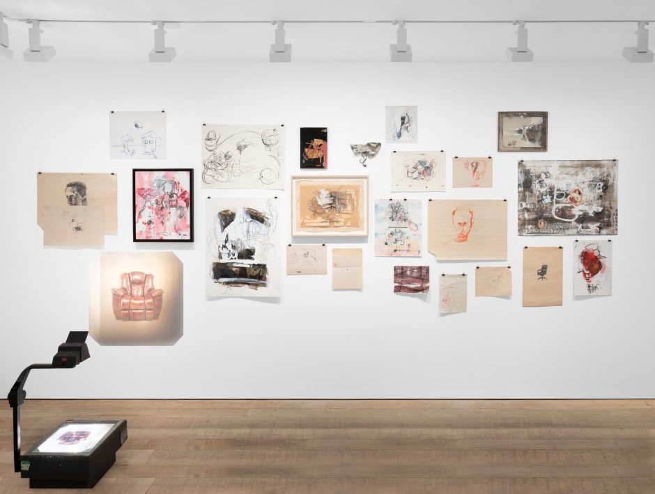 Installation view, Uri Aran, zero point everything, Sadie Coles HQ, Bury Street, 8 May - 15 June 2024  © Uri Aran. Courtesy of the Artist and Sadie Coles HQ, London.  Photo: Arthur Gray