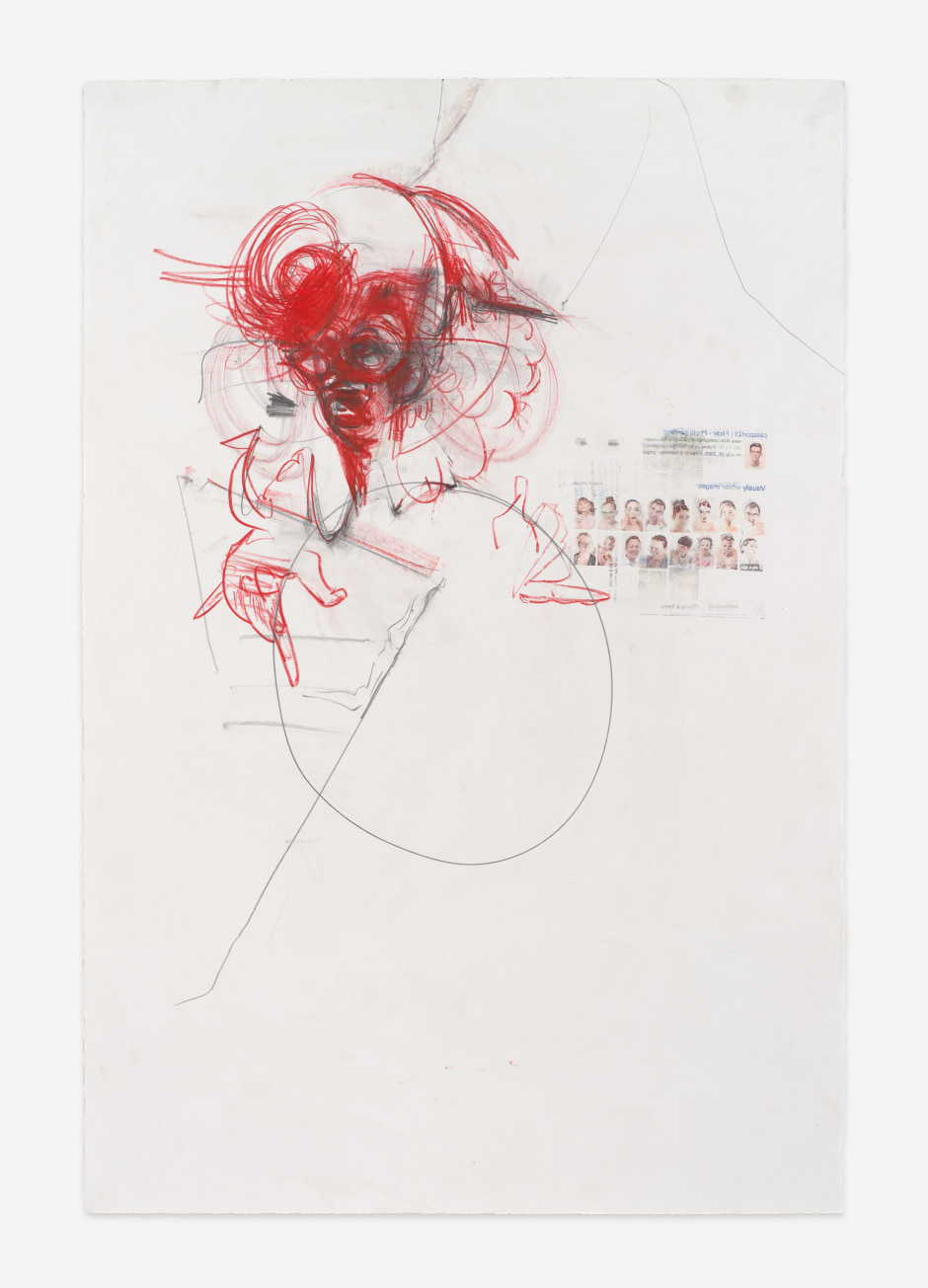 Uri Aran  Interiors, 2024  graphite, colour pencil and mixed media on paper 112 x 76.5 cm / 44 ⅛ x 30 ⅛ in  Credit: © Uri Aran. Courtesy the Artist and Sadie Coles HQ, London.  Photo: Dan Bradica