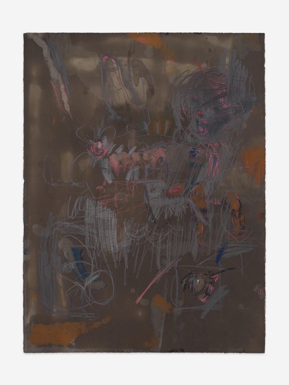 Uri Aran  Young Counting, 2024  polyurethane, oil, charcoal, graphite, and colour pencil on paper  56.5 x 76.2 cm / 22 ¼ x 30 in  Credit: © Uri Aran. Courtesy the Artist and Sadie Coles HQ, London.  Photo: Dan Bradica