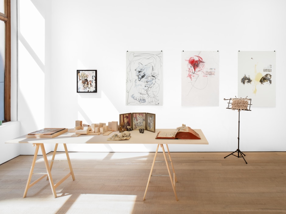Installation view, Uri Aran, zero point everything, Sadie Coles HQ, Bury Street, 8 May - 15 June 2024  © Uri Aran. Courtesy of the Artist and Sadie Coles HQ, London.  Photo: Arthur Gray