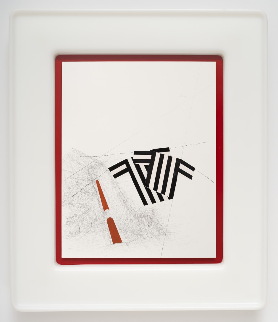 Matthew Barney  Back Judge, 2024  color pencil, graphite, and gouache on paper in high-density polyethylene frame  Framed: 43.7 x 37.5 x 4.2 cm / 17 ¼ x 14 ¾ x 1 ⅝ in Paper size: 29.2 cm x 22.9 / 11 ½ x 9 in  © Matthew Barney. Courtesy the Artist; Gladstone Gallery; Sadie Coles HQ; Regen Projects; Galerie Max Hetzler.  Photo: David Regen