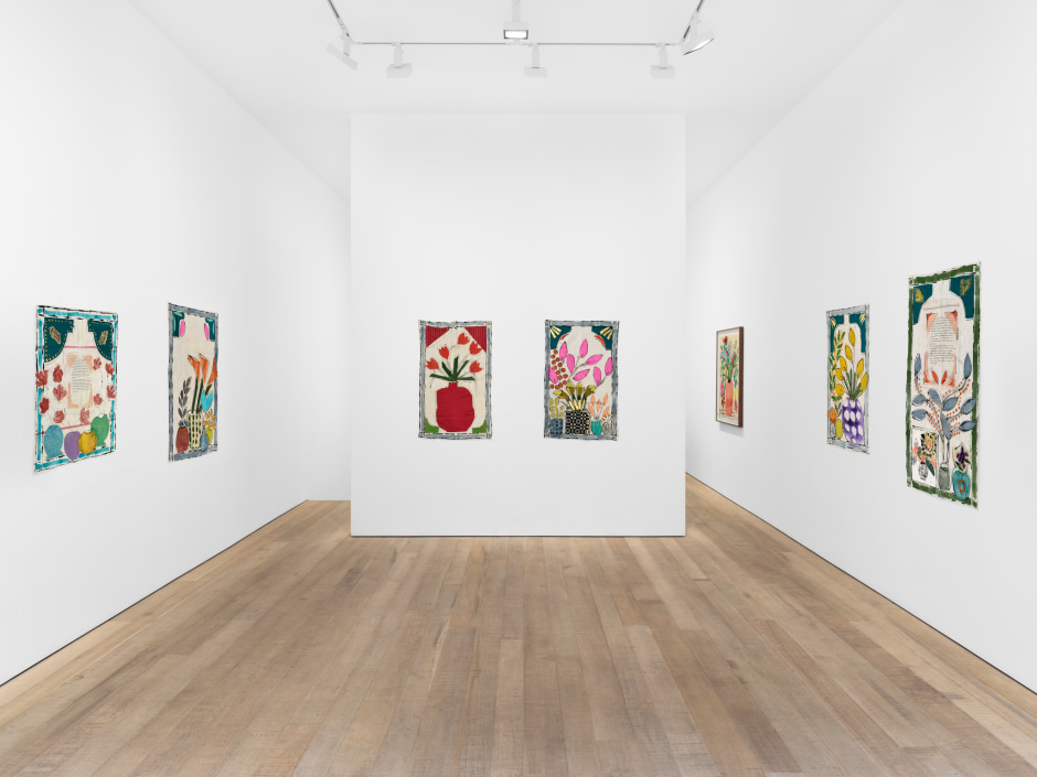 Installation view, Isabella Ducrot, Remembering Flowers, Sadie Coles HQ, 8 Bury Street SW1, 28 June - 17 August 2024  © Isabella Ducrot. Courtesy of the Artist and Sadie Coles HQ, London.  Photo: Arthur Gray