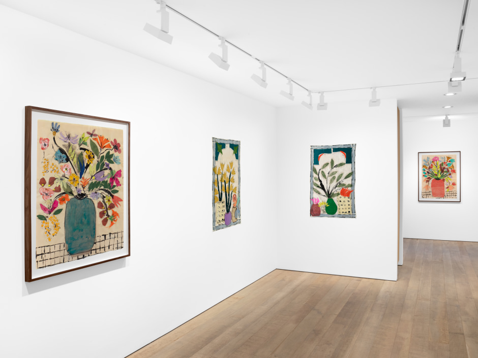 Installation view, Isabella Ducrot, Remembering Flowers, Sadie Coles HQ, 8 Bury Street SW1, 28 June - 17 August 2024  © Isabella Ducrot. Courtesy of the Artist and Sadie Coles HQ, London.  Photo: Arthur Gray