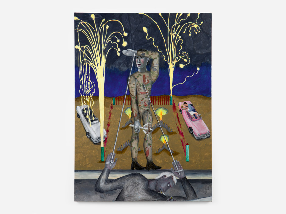 Agnes Scherer  The special torch, 2024  acrylic on canvas  139.4 x 101.2 x 3.2 cm / 54 ⅞ x 39 ⅞ x 1 ¼ in  © Agnes Scherer. Courtesy of the Artist and Sadie Coles HQ, London.  Photo: Katie Morrison
