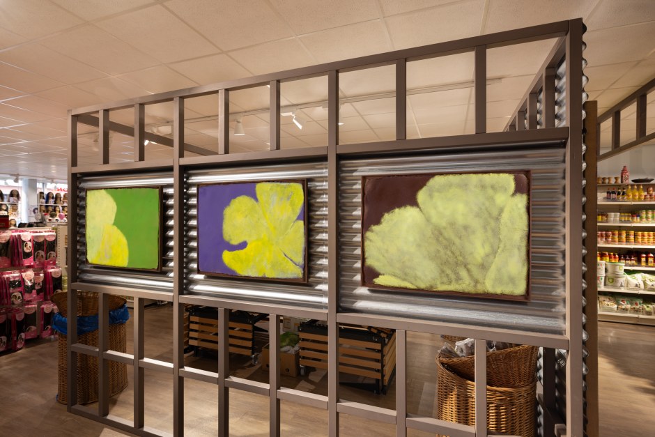 Installation view, Alvaro Barrington, COME HOME, Parcours, Art Basel, Tropical Zone, Clarastrasse 30, Basel, 10 - 16 June 2024  © Alvaro Barrington. Courtesy the Artist; Sadie Coles HQ, London; Thaddaeus Ropac gallery; and MASSIMODECARLO.  Photo: Robert Glowacki