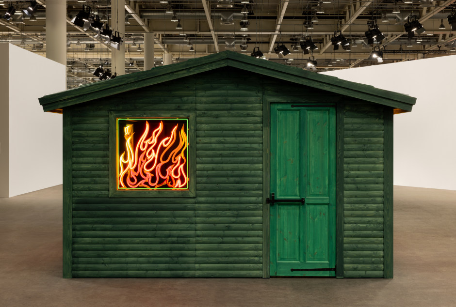 Installation view, Alex Da Corte, Hell Hole, Art Basel, Unlimited, 13 - 16 June 2024  © Alex Da Corte. Courtesy the Artist and Sadie Coles HQ, London.  Photo: Andrea Rossetti